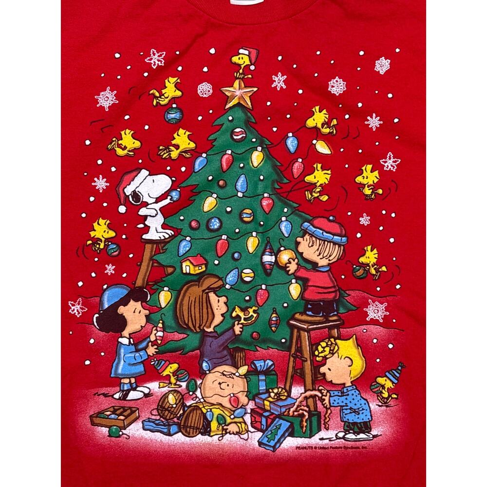 Peanuts Charlie Brown Christmas red XL shirt snoopy United Features Syndicate - Picture 2 of 5